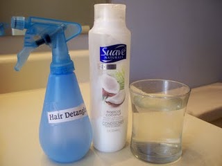 Homemade hair detangler