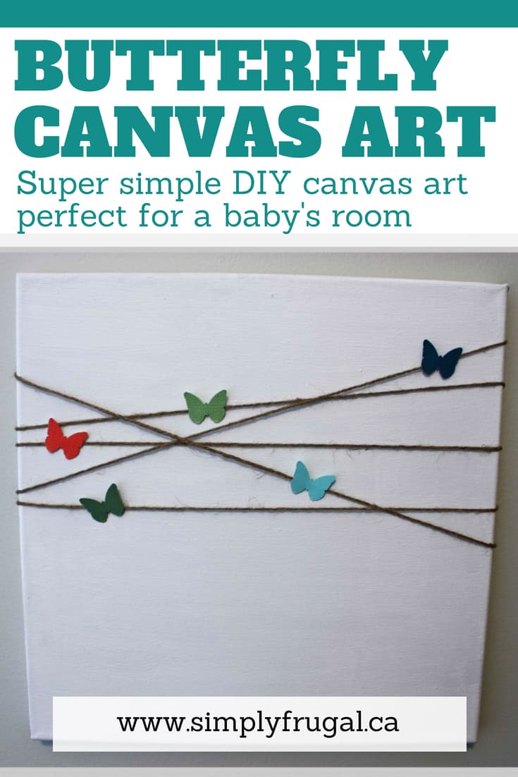 This project is a super simple canvas art project perfect for a baby's room. #diy #diyart #canvasart #nursery #nurseryideas