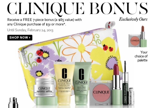 The Bay - Clinique Bonus Time on Now (Ends February 24, 2013)