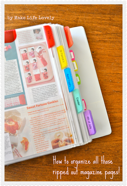 organize magazine pages