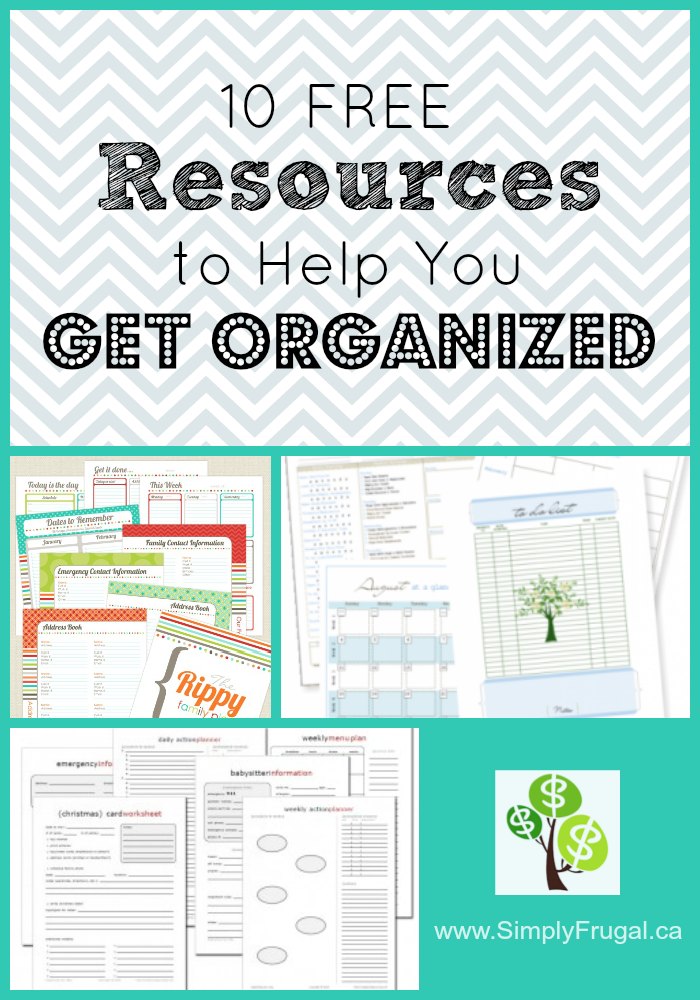 Free Resources to Help You Get Organized. Organizing printables.