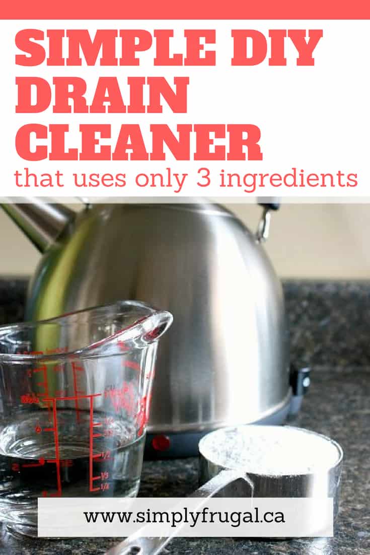 Naturally freshen and unclog your drains with this DIY natural drain cleaner! It uses only three ingredients!