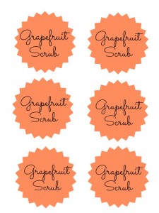Grapefruit Scrub labels