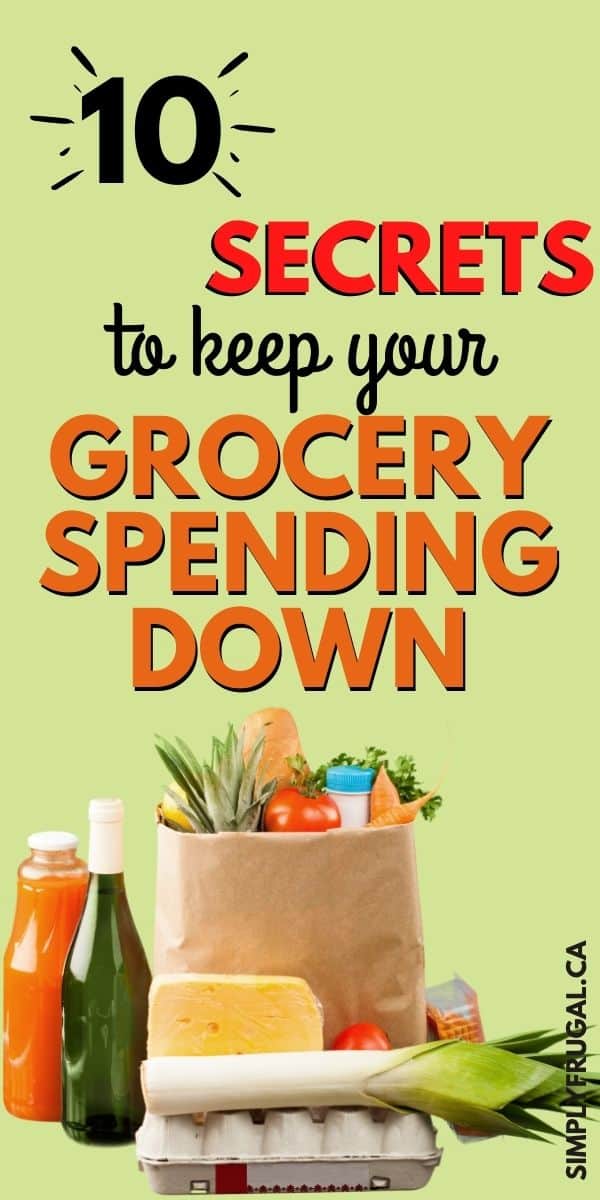 Grocery bill too high? Here are 10 Secrets that will lower your grocery bill now! I love these grocery saving tips. Such practical ways to keep your grocery spending down.