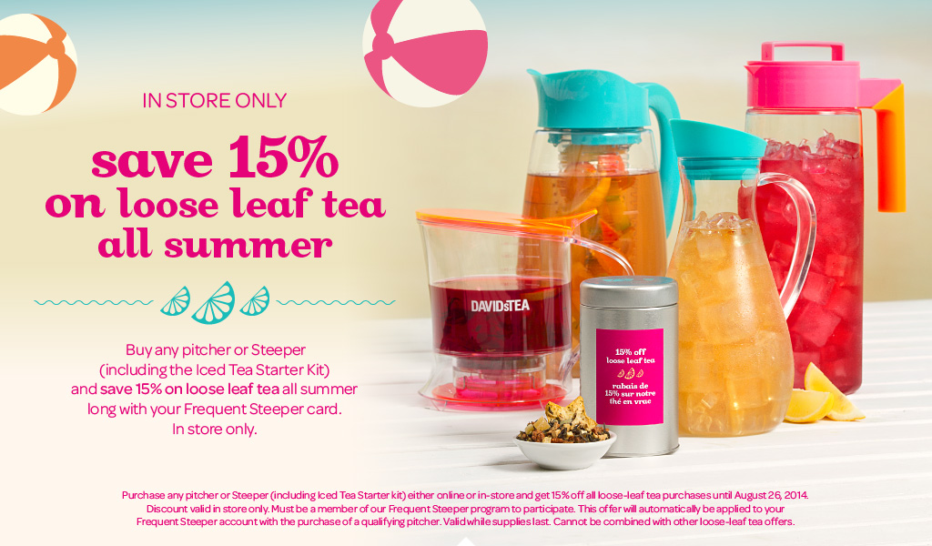 DAVIDs Tea Save 15 off Loose Leaf Tea All Summer with Purchase