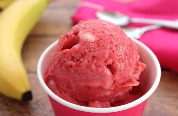 With just 3 ingredients, you can make this super delicious dairy free Strawberry Banana Ice Cream in a flash!