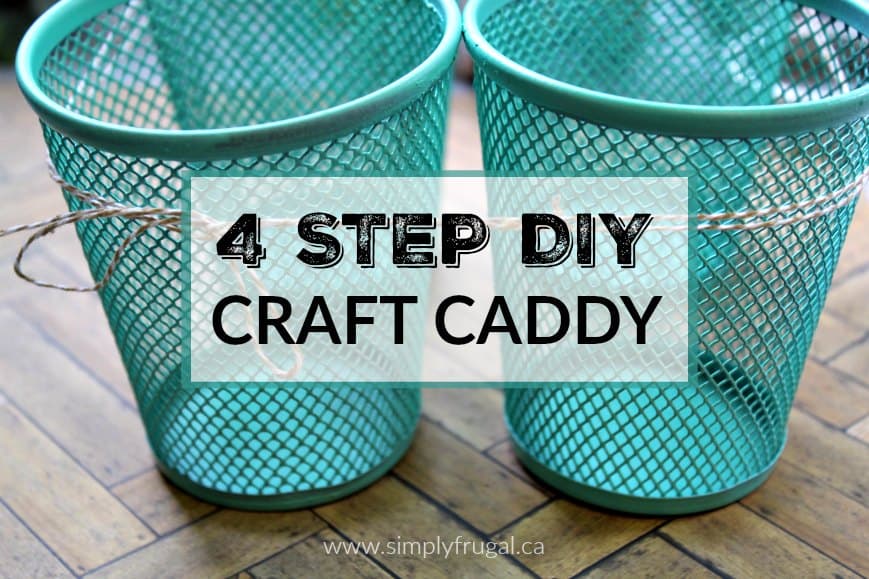I love this dollar store DIY craft caddy and it’s such an easy project to put together! You could whip it up in no time and paint it in any color to suit your taste. #dollarstorecraft #dollarstore #crafts #organization
