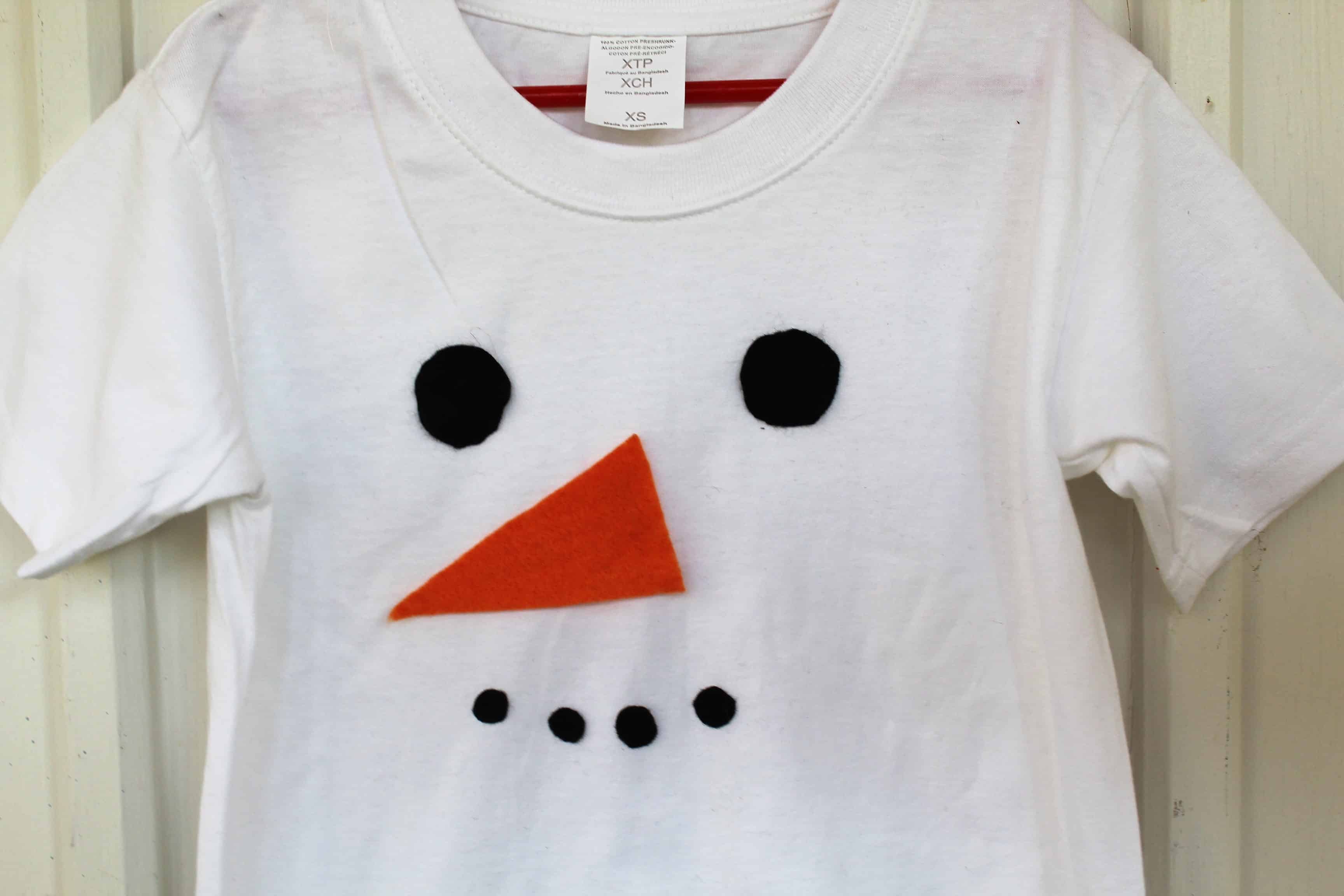 No Sew Snowman Shirt