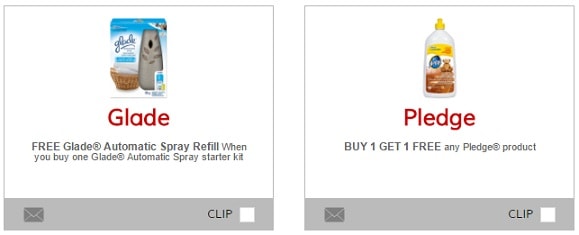 New Printable Glade and Pledge Coupons