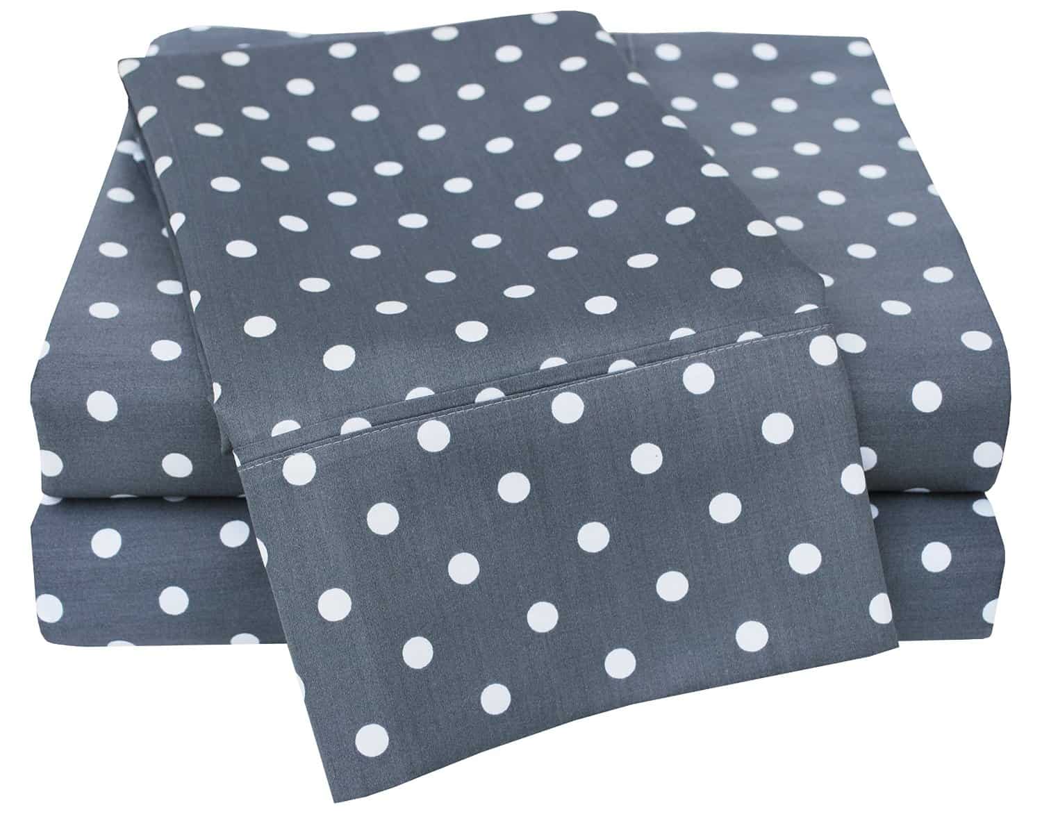 Grey Polka Dot Queen Sheet Set only $31