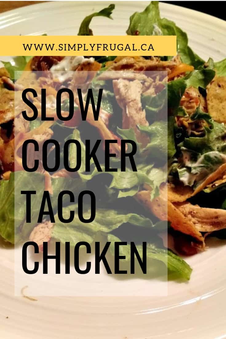 This slow cooker taco chicken is so delicious and so simple to put together! You'll be having taco night in no time flat.