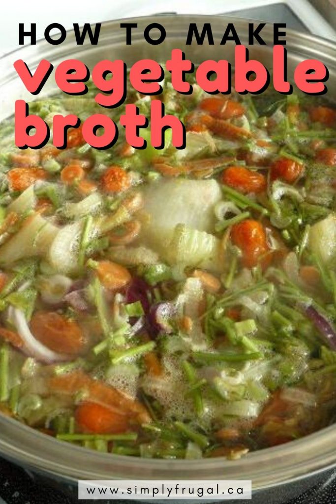 Want to learn how to make vegetable broth? Here's how to make vegetable broth using the scraps from your kitchen. So simple and frugal!