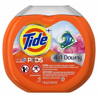 Tide Pods 4 in 1 Laundry Detergent Pacs, 43 Count only $11.41