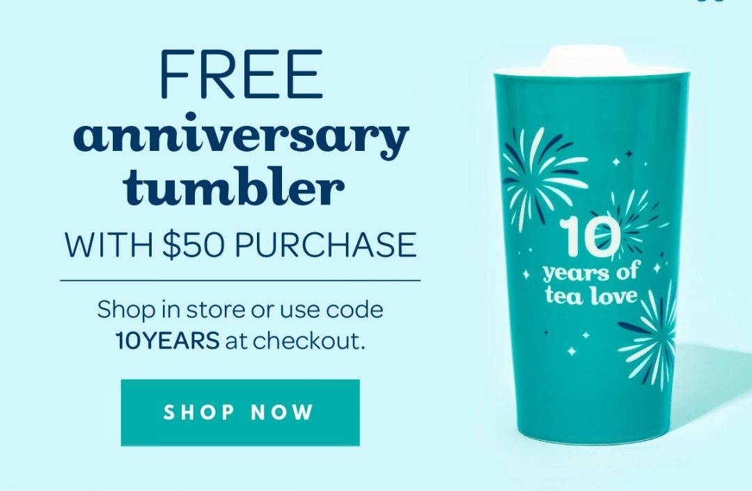 DAVIDs Tea Free Anniversary Tumbler with Purchase