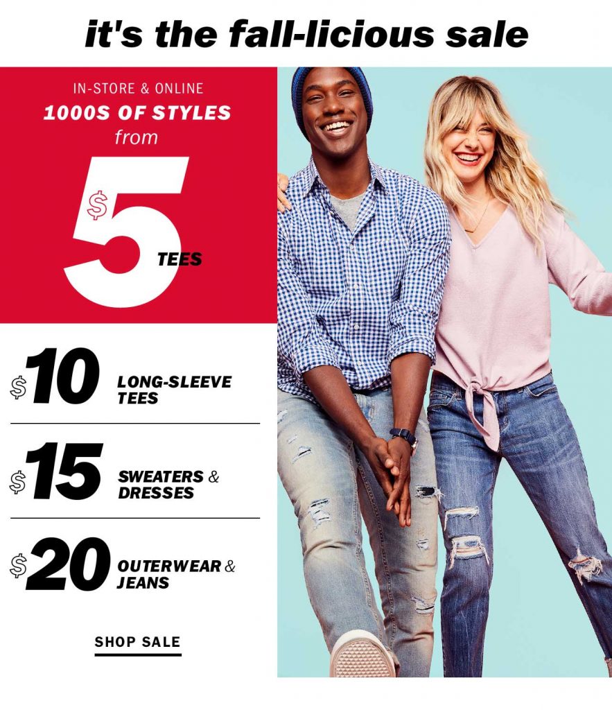 Thousands of Styles from $5 at Old Navy Canada