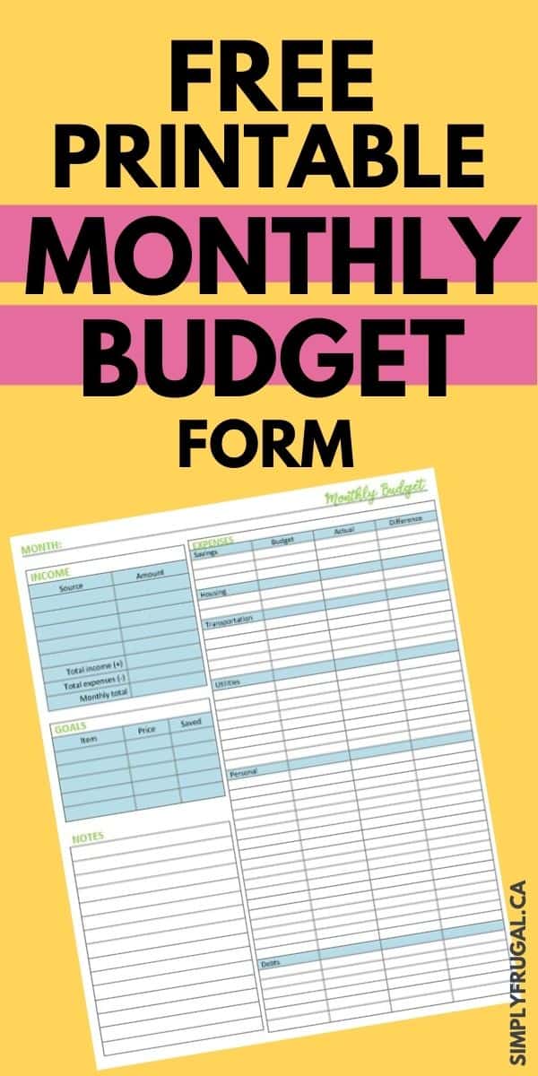If you are struggling with getting your budget under control, then you’ll want to download this free monthly budget form right away!