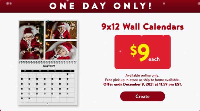 Walmart Photo Centre $9 Custom Wall Calendar